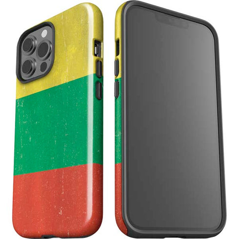 Lithuania Flag Distressed iPhone 15 Pro Max Impact Case